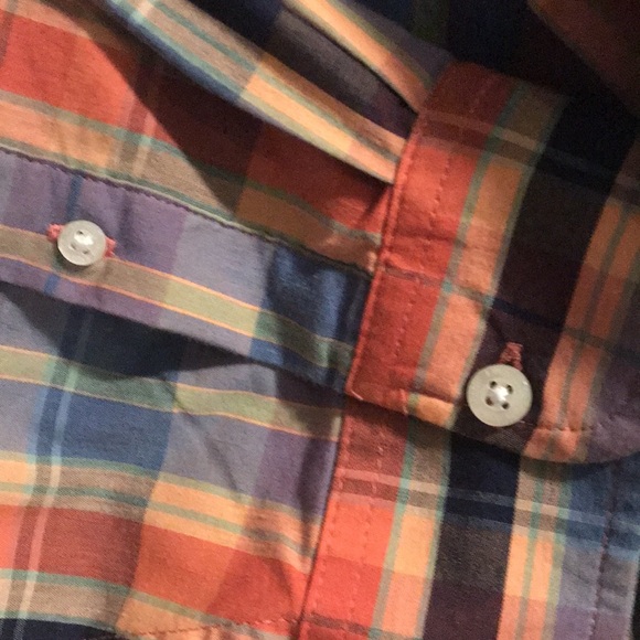 POLO Mens ButtonDown orange blue and brown plaid Size 3XL - Picture 4 of 7